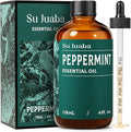 SU JUABA Peppermint Oil 4 Fl Oz, 100% Pure & Natural Aromatherapy Oil for Spray, Diffuser, Skin, Hair - 118ML