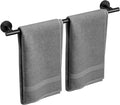 Matte Black Towel Bar, 24 Inch Bathroom Towel Rack, Towel Holder Wall Mounted, Thicken SUS304 Stainless Steel Towel Rod Modern Home Decor (Total Length 26-Inch)
