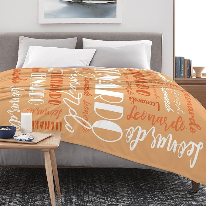Name Blanket Personalized Blanket for Adult Kids Flannel Customize Throw Blanket Custom (Color 05, 40 x 50 Inches)