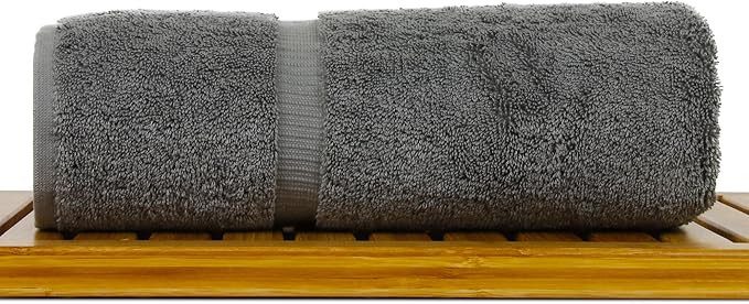 Luxury Hotel & Spa Ultra Soft Bath Towels 100% Turkish Cotton - Grey - Set of 2