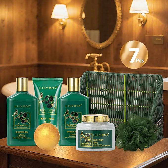 Christmas Gifts for Women - 7 Pcs Luxury Bath and Body Gift Basket Set Spa Gift Basket Set for Women, Gift with Bath Bomb | Perfect Valentine's, Birthday, Mothers Day Gifts, Gift Set for All Occasion