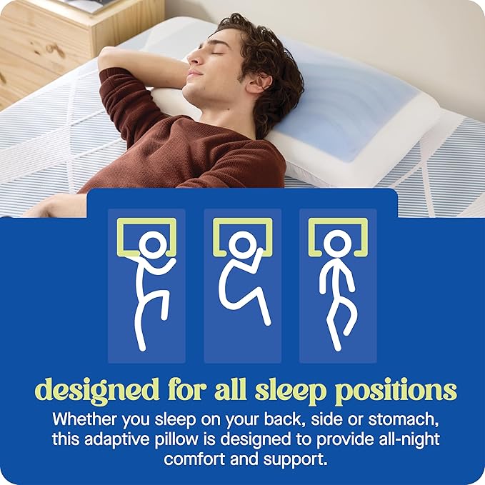 Sealy Dreamlife King Size Memory Foam Cooling Pillow with SealyChill Cooling Gel, Removable Machine-Washable Cover, Made in The USA, White