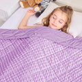 yescool Weighted Blanket 5 Pounds, Blanket Gifts for Boys and Girls, Small Weighted Throw Blankets Washable Heavy Blankets, Winter Weighted Comforter for 40-70lbs, 36 * 48in, Light Purple