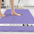MAYSHINE Plush Shaggy Chenille Bath Mat | Extra Soft, Super Absorbent, Non-Slip Bathroom Rug | Fluffy Microfiber, Area Rug Sets for Bathroom Floor, Kitchen, Living Room | 47"x27" | Lavender