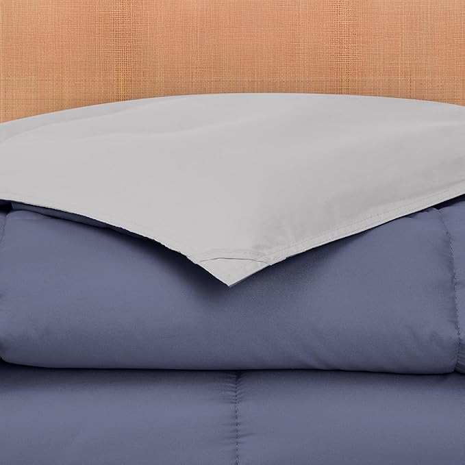 Modern Threads Down Alternative Reversible Comforter Deep Blue/Silver Twin