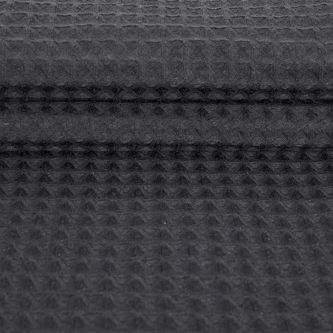 River Dream Black Waffle Weave Shower Curtain with Snap-in Liner,Cotton Blend Fabric Heavy Duty,No Hooks Needed Shower Curtain for Bathroom,Hotel Quality Shower Curtain Set,71 x 74 inches