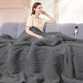 Heated Blanket Full Size 72"X84" Grey - Soft Double Sided Sherpa Electric Blanket Full Size with LED Display, 6 Heating Levels & 10 hrs Timer, Machine Washable & Fast Heating, Gift for Women