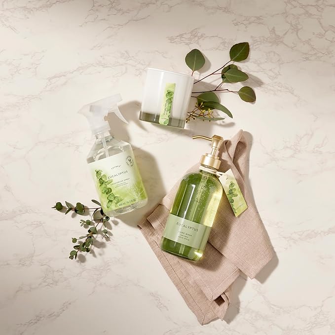 Thymes Aromatic Jar Candle - Eucalyptus Scented Candle for a Fresh Home Fragrance - Luxury Aromatherapy Candle - Single Wick Glass Candle - Matte White Candles (7.5 oz)