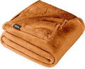 Bare Home Fleece Blanket - Throw/Travel - Ultra-Soft Lightweight for Bed, Sofa, and Couch - Luxury Microplush - Cozy Warm Blanket (Throw/Travel, Sienna)