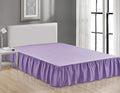 Sheets & Beyond Wrap Around Solid Microfiber Luxury Hotel Quality Fabric Bedroom Gathered Ruffled Bedding Bed Skirt 14 Inch Drop (King, Lavender)