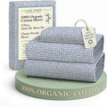 LANE LINEN 100% Organic Cotton Pre Washed Extra Long Twin Sheets Low Pill Fade Resistant Macine Wash Naturally Temperature Regulating Printed Cotton Sheets Twin XL Bed Sheets- Polka Dot Blue