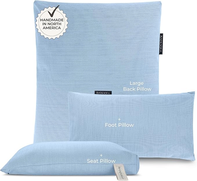 BADESOFA® Luxury Bath Pillows for Tub Full Body Set - 3-Piece Bath Pillow Set with Premium Materials & CleanDry+ - Bathtub Pillows for Head and Neck Support - Tub Pillow for Bathtub in Blue