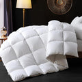 Ubauba Goose Feather Down Fiber Comforter Queen Size Duvet Insert - Hotel Luxury Fluffy White Bedding Comforter, All Season Medium Warmth -100% Cotton Cover, 90 x 90 Inch
