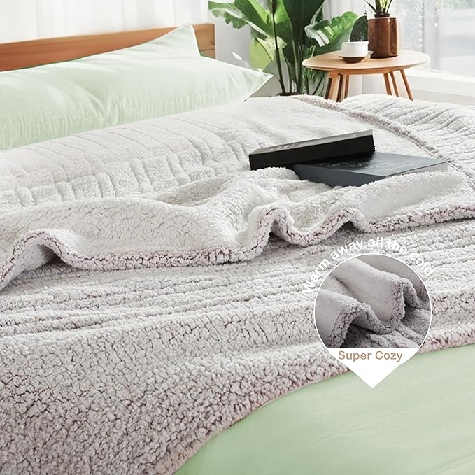 Electric Heated Blanket 6 Heating Settings & 1-10H Auto Off Full 72×84 Double Sided Plush Sherpa Ultra-Soft Warm Thick, Machine Washable, Fast Heating, Home Office Light Gradient Berry Purple