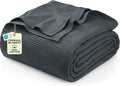 Utopia Bedding Smoke Gray 100% Cotton Blanket [Full Size - 90x84 Inch] 350GSM Lightweight, Soft and Breathable Thermal Blanket for All Seasons