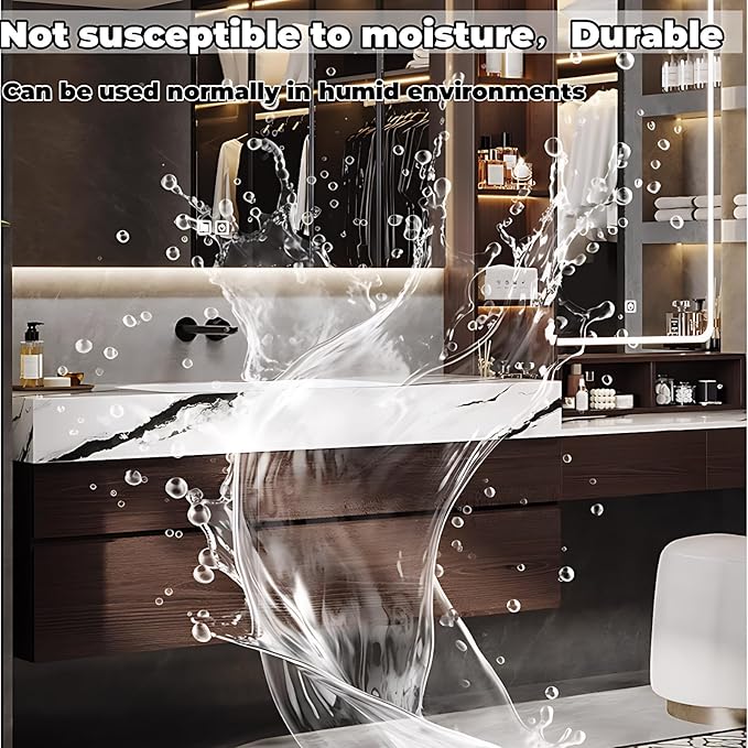 Bathroom Vanity with Sink - Luxury Bathroom Sink Cabinet, Floating Vanity with Smart Defogging Mirror & Storage Drawer, Multi-Layer Solid Wood Panel - Complete Accessories (68")