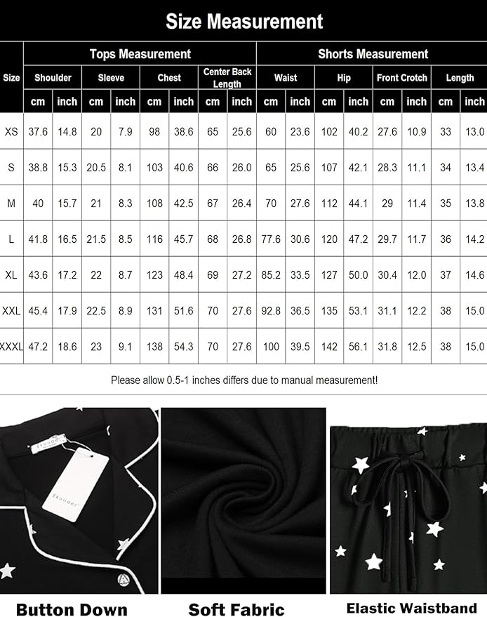 Ekouaer Pajamas for Women Set Silk Satin Pjs Shorts Sleepwear 2 Piece Loungewear S-XXL