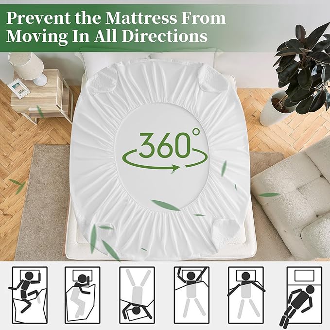Premium Twin Size Mattress Protector Waterproof HN Cooling Bed Mattress Cover College Dorm Single Breathable 5D Air Fabric Fits Up 8-21 Pocket Vinyl Free Anti Slip and Wear-Resistant(3-in-1, Twin)