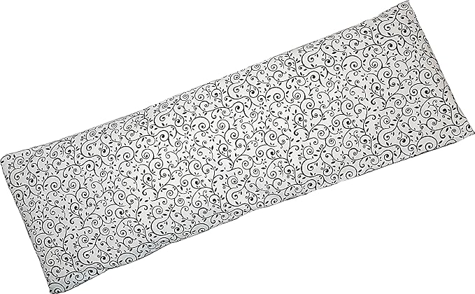 Microwavable Corn Filled Heating Pad and Cold Pack/Washable 100% Cotton Cover (Vines - Black and White, 5.25in W x 17.25in L)