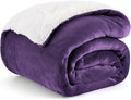 Bedsure GentleSoft Sherpa Fleece Throw Blanket Twin Size for Couch - Thick and Warm Throw for Girls and Women, Soft Fuzzy Plush Twin Blanket for Winter, Purple, 60x80 Inches