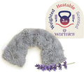 warmies Microwavable Neck & Shoulder Wrap - Heating & Cooling Plush Pad for Calming Relaxation - Weighted & Heated Neck Warmer with Scented Lavender - Microwave Heat Pad for Aches & Pain - Gray