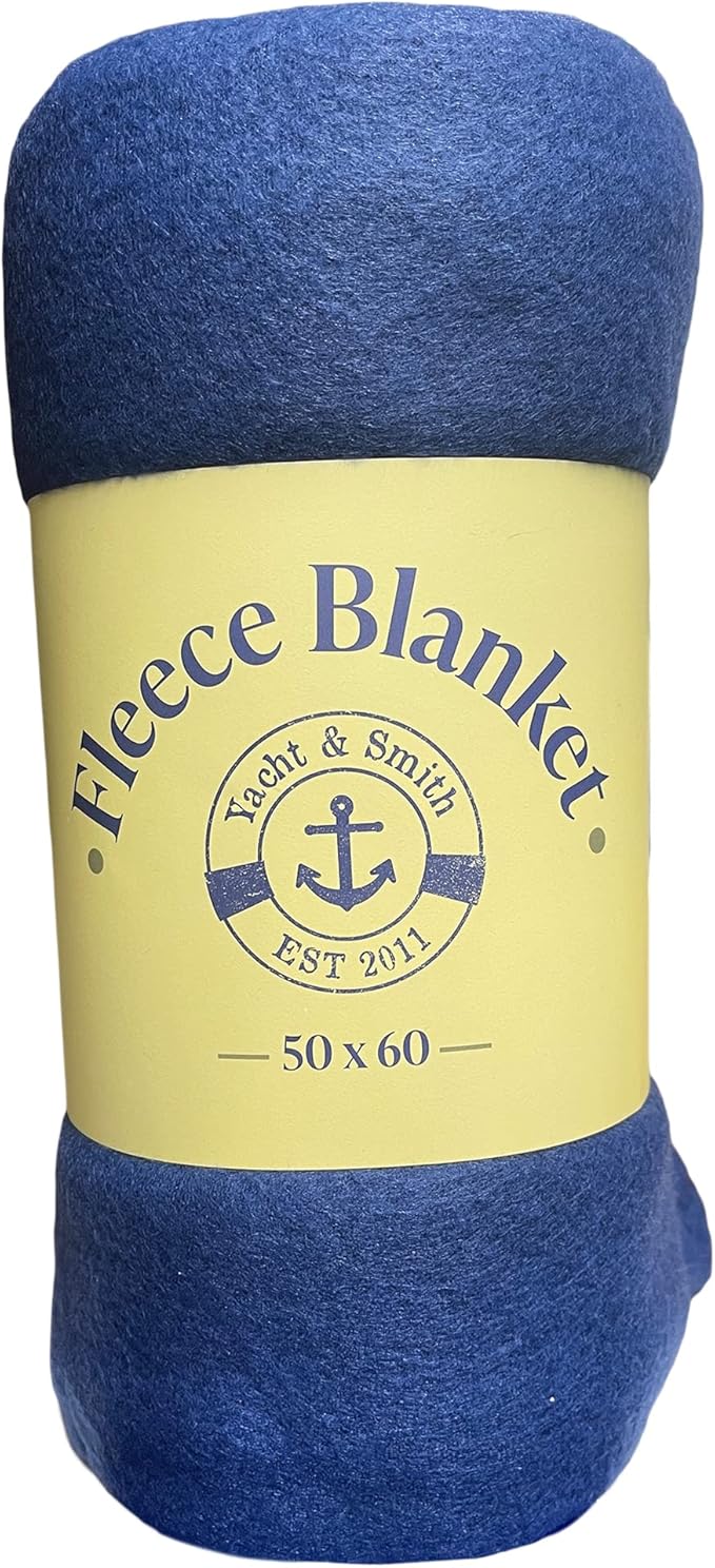 Yacht & Smith 24 Pack of Soft Fleece Blankets 50 X 60, Lightweight, Cozy Warm Throws Dark Colorful Blanket Sofa Travel Outdoor, Wholesale