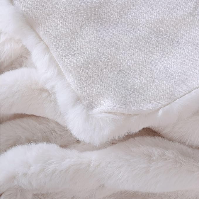 Fluffy Fuzzy Cozy Faux Fur Throw Blanket for Living Room Couch Cream Beige Bubble 60X80 Throw Blanket for Apartment Bed Gift Office Decorative Blanket Decor 860 GSM
