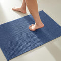 Bathroom Rugs Non Slip Washable, Super Absorbent Thin Bath Mat Small Quick Dry Low Pile Bathroom Rug, Navy Blue 20"x30"