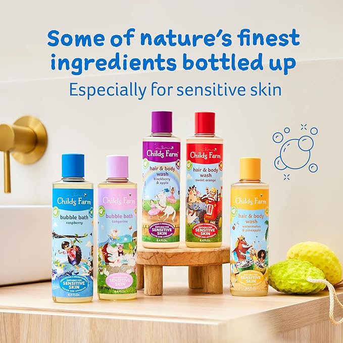 Childs Farm, Kids Bubble Bath for Dry, Sensitive Skin, Organic Tangerine, Gently Cleanses & Soothes, Vegan, Cruelty-Free, 16.9 fl oz