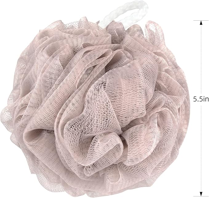 Fu Store Loofah Sponge Shower Loofahs 70g Bath Sponges Mesh Balls 4 Colors for Body Scrubber Exfoliator Wash Back Scrubbers Bathroom Men Women 4 Pack Cleaning Bathing Accessories Blue Beige Green Pink