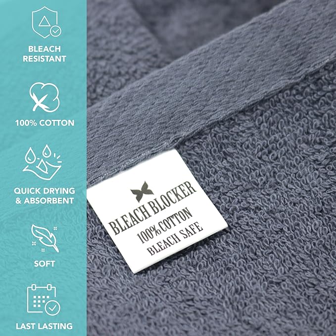 Arkwright Bleach Proof Salon Towels - Pack of 12 - Highly Absorbent, 100% Cotton, Quick Dry Spa Face Towel for Hair Stylist, Barber, Pedicure, and Esthetician, 16 x 27 in, Navy