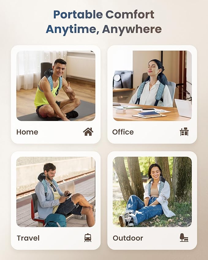 COMFIER FSA Eligible Shiatsu Neck Massager with Heat for Deep Tissue, Electric Shoulder and Back Massager for Pain Relief, Hands-Free Cordless 4D Kneading Massage, Gift for Women Men Mom Dad