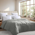 Farm to Home Down Alternative Comforter King Size Organic Cotton Duvet Insert Hotel Collection Hypoallergenic Comforter Machine Washable Comforter 108 x 98 for All Season, Gray