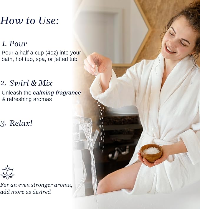 Relax Spa & Bath, Epsom & Dead Sea Salts, Aromatherapy Bath Salts for Hot Tub, Bath, or Spa, Infused with Magnesium, Lavender Palmarosa Scent