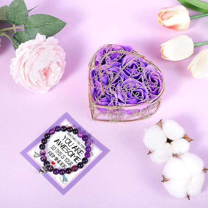 Birthday Gifts for Women Self Care Gifts Get Well Soon Gifts, Lavender Relaxing Spa Gifts Basket Care Package w/ Flannel Blanket 40 oz Tumbler, Unique Mothers Day Gifts for Mom Her Friend Sister Wife