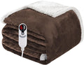 Electric Heated Blanket Full Size 72"x84", Soft Flannel with Overheat Protection, 6 Adjustable Heat Settings & 10-Hour Auto-Off Timer, Fast Heating for Winter Comfort, Dark Brown