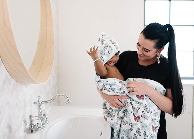 Copper Pearl Premium Knit Hooded Bath Towel with Terry Cloth Interior Dot