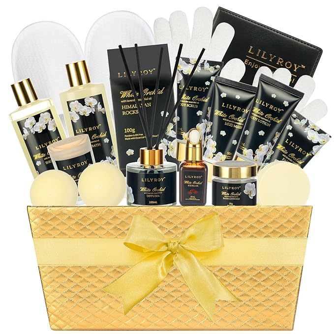 Christmas Gifts for Women and Men - 18-Piece Luxury Gold Spa Gift Set, Premium Bath Collection | Father's Day, Mothers Day Gifts, Birthday Gifts, All Occasion Ultimate Holiday Gift for Her & Him