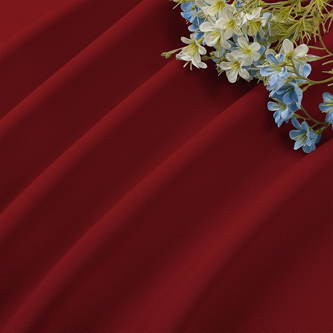 CUCRAF Red Blackout Curtains Customize, Rod Pocket Room Darkening Curtain for Bedroom Living Room, Thermal Insulated Window Drapes 1 Panel (Custom Size, Color)