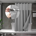 N&Y HOME Extra Long Waffle Weave Shower Curtain with Snap-in Fabric Liner Set, 12 Hooks Included - 71" x 84", Hotel Style, Mesh Top Window, Machine Washable & Water-Repellent - 71x84, Gray