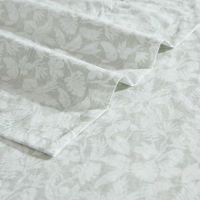 Tommy Bahama - King Bed Sheets, Crisp & Cool Cotton Percale Bedding with Matching Pillowcases, Lightweight Bed Set, Oeko-Tex Certified (Palm Day Green)
