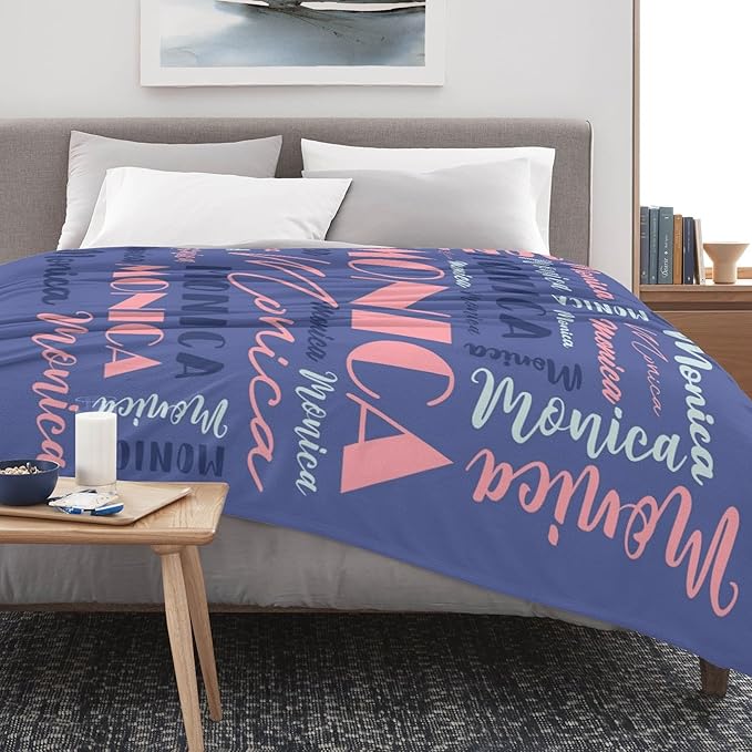 Name Blanket Personalized Blanket for Adult Kids Flannel Customize Throw Blanket Custom (Color 14, 60 x 80 Inches)