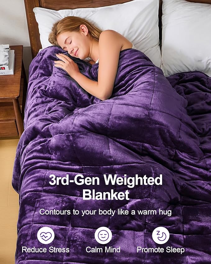 Super Fuzzy Soft Sherpa Fleece Weighted Blankets, 15 lbs Dual Sided Fluffy Heavy Weighted Blankets for Adults - No Bunching with Double Layers of Soft Inner Lining (60"x 80", 15 Pounds)