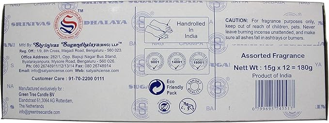 Satya Incense Sticks - Nag Champa, Namaste, Positive Vibes, Tantra, Buddha Blessing, Aura Cleansing, Chakra, Pyramids, Reiki, Karma, Spiritual, Traditional Ayurveda, Pack of 12 Assorted Fragrances