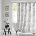 Fabric Shower Curtain 78 Inches Long, White and Beige Boho Damask Print Shower Curtains for Bathroom, 72" W x 78" H