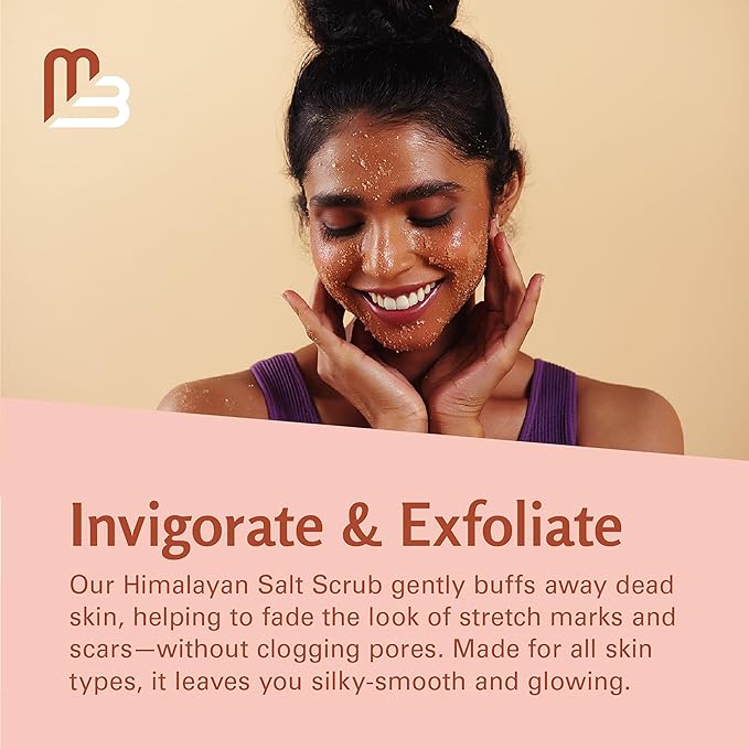 Himalayan Salt Scrub, Face, Foot, and Body Exfoliator with Collagen and Stem Cells, Exfoliating Scrub for Toning, Cellulite, and Skin Care by M3 Naturals 16 fl oz