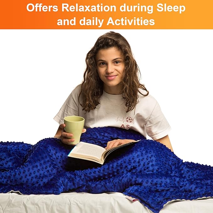 Super Soft Weighted Blanket for Kids with Removable Cover - 10 Lbs 48'' x 72'' Comfortable Children Heavy Blanket for Boys and Girls - Comforting Kids Weighted Blanket
