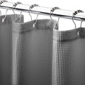 AmazerBath Grey Shower Curtain Waffle Textured, Small Stall Shower Curtain Gray Fabric, Bathroom Shower Curtains for RV/Camper, Heavy Duty 240GSM, 36 x 72 Inches
