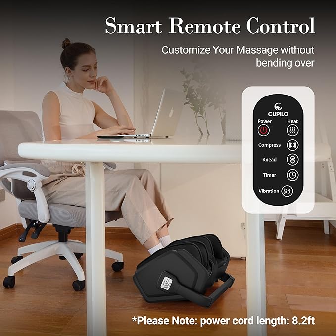 Shiatsu Foot Massager with Heat, FSA Eligible HSA Electric Foot Calf Massager with Remote, Multi-Level Compression Deep Kneading Feet Massage Machine for Neuropathy Plantar Fasciitis Circulation