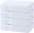 Wealuxe White Bath Towels Set of 4 — 27 x 54 Inch, 100% Ring Spun Cotton 650GSM, Extra Absorbent, Soft White Towels for Bathroom, Shower, Hotel, Spa